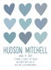 Blue Hearts Photo Birth Announcements Image 3 of 3